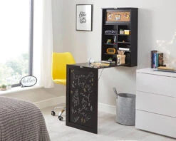 Wells Fold Away Desk -Room to Grow Wells 0004 Folding desk black lifestyle 21458.1659537493