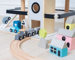 Wooden Toy Car Garage Set