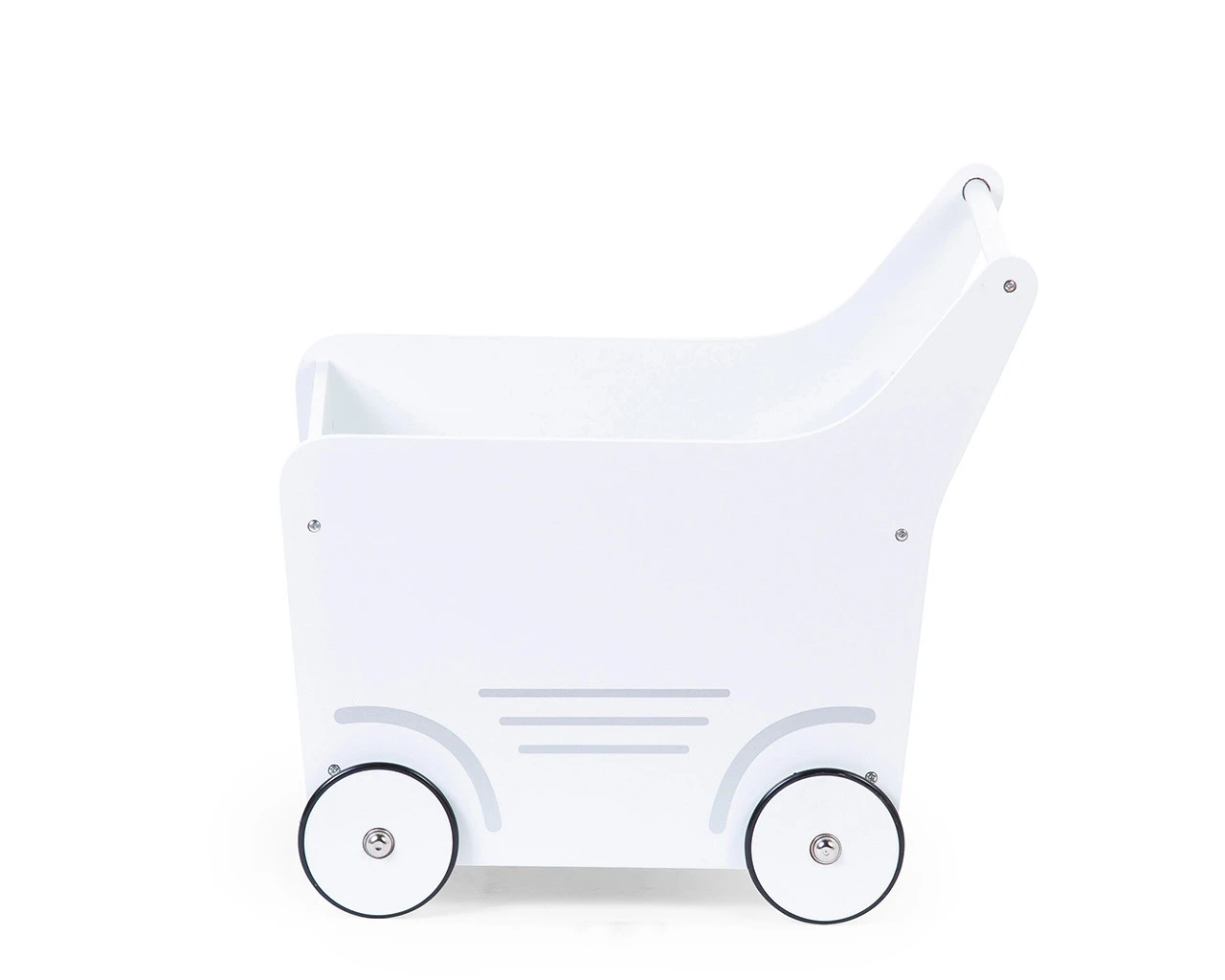 Wooden Stroller Toy Storage White 2 Wooden Stroller Toy Storage White - Image 2