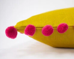 Pom Pom Cushion -Room to Grow Yellow Pom Pom Cushion 2 52137.1663674258