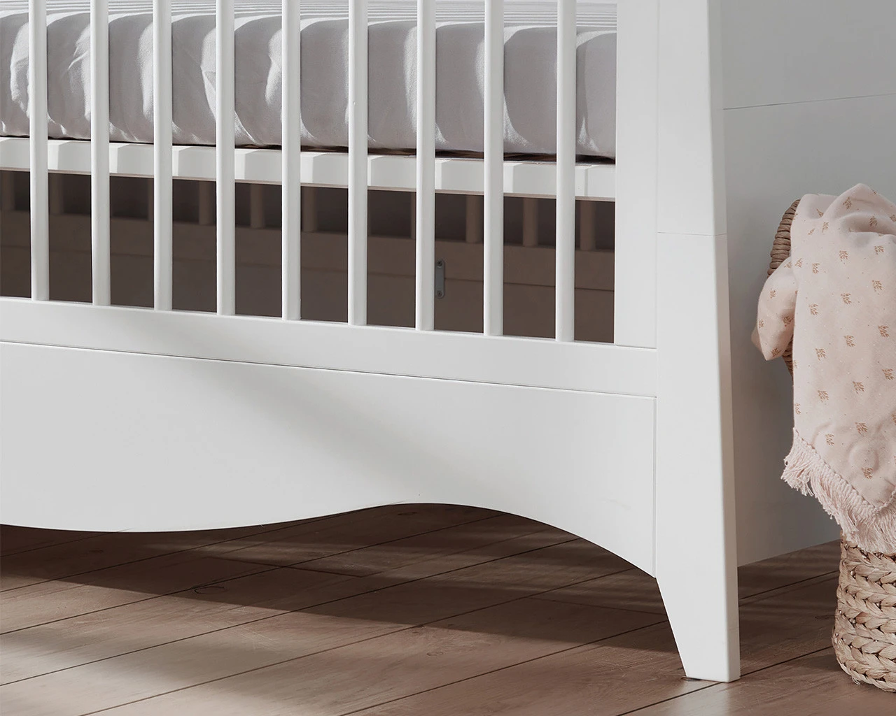Clara Cot Bed In White & Driftwood Ash 3 Clara Cot Bed In White & Driftwood Ash - Image 3