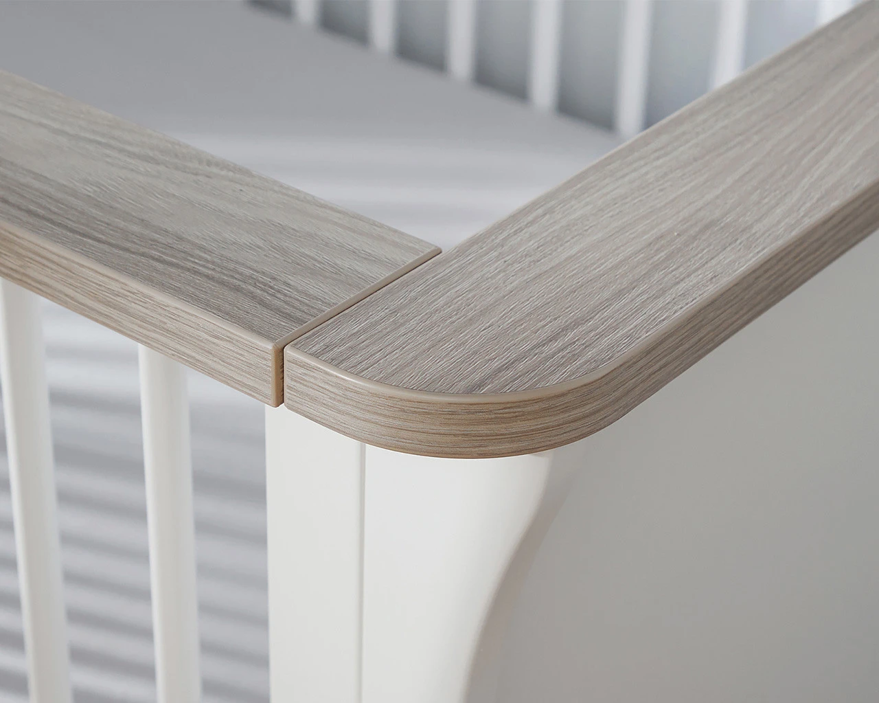 Clara Cot Bed In White & Driftwood Ash 4 Clara Cot Bed In White & Driftwood Ash - Image 4