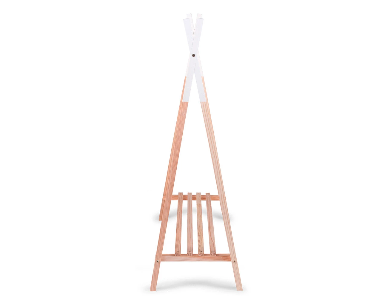 Tipi Open Clothes Stand Natural And White 3 Tipi Open Clothes Stand Natural And White - Image 3