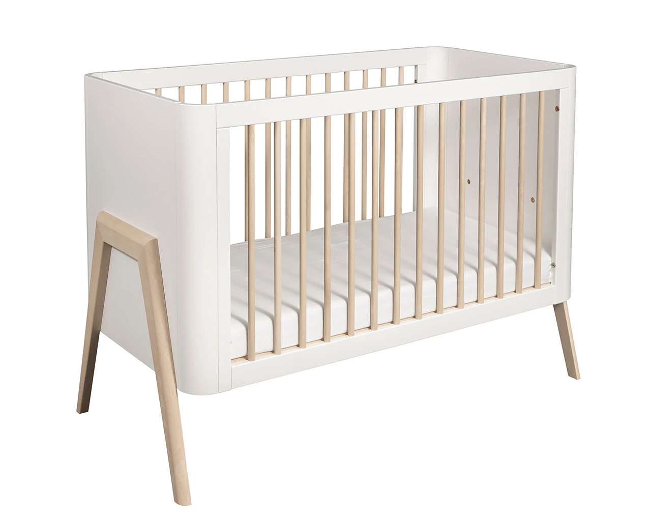 Torsten Nursery Cot Bed White & Natural 1 Torsten Nursery Cot Bed White & Natural
