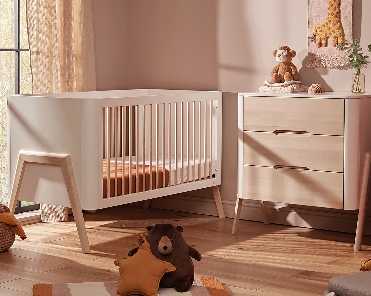 Torsten Nursery Cot Bed White & Natural 4 Torsten Nursery Cot Bed White & Natural - Image 4