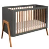 Torsten Nursery Cot Grey & Teak