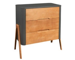 Torsten 3 Drawer Chest In Grey And Teak