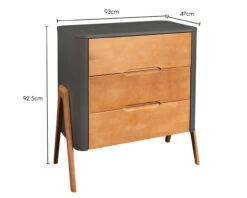 Torsten 3 Drawer Chest In Grey And Teak -Room to Grow troll torsten grey dresser dimensions 21813.1661851651