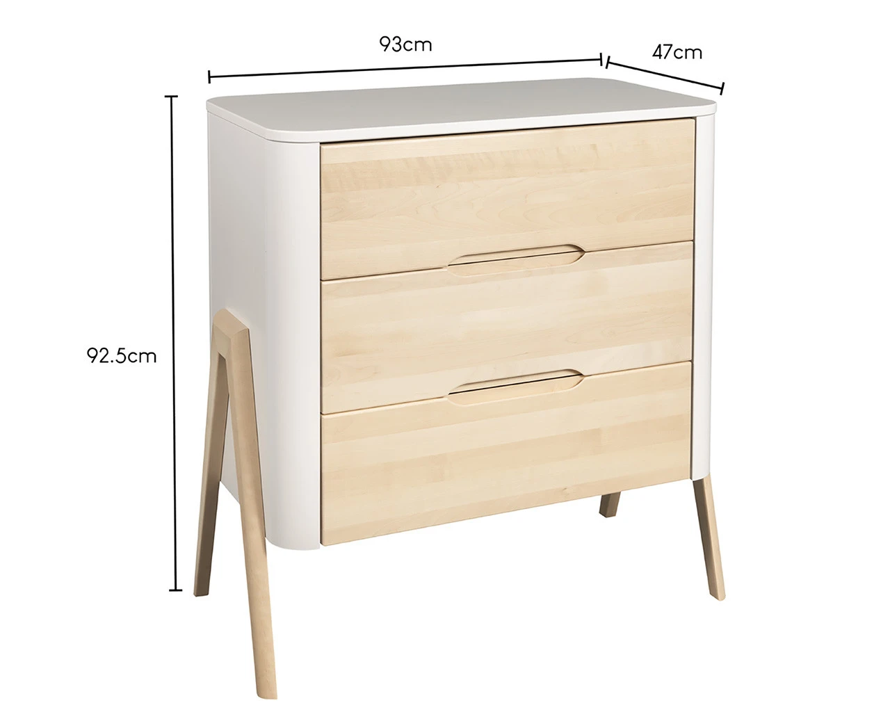 Torsten 3 Drawer Chest In White/Natural 5 Torsten 3 Drawer Chest In White/Natural - Image 5